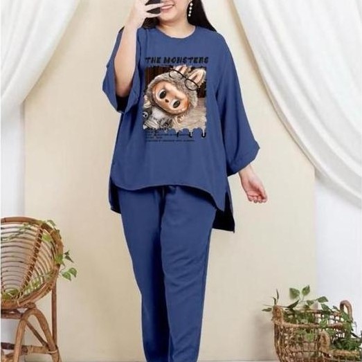 Uprelig- Set Crinkle Jumbo Ld 120-140Cm/Setelan One Set Jumbo /Fashion Tiktok