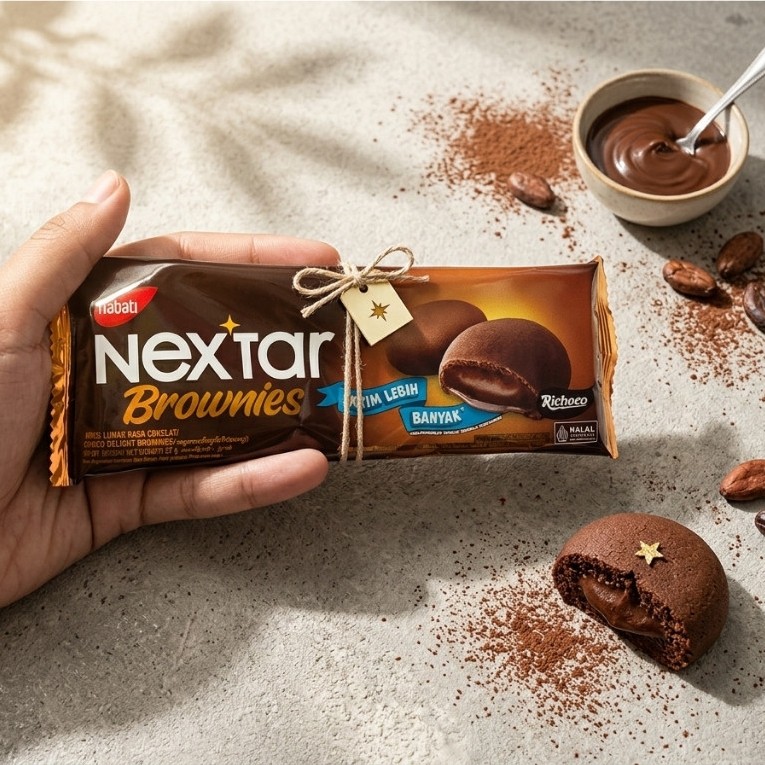 Nabati Nextar Lembut coklat 27 gram Biskuit kue 2000an Nastar Cookies Krimero star Brownies Strawber