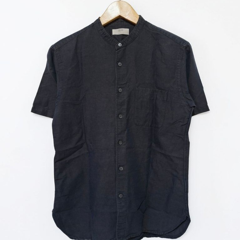 Uniqlo Shanghai Collar Navy Short Sleeve Original