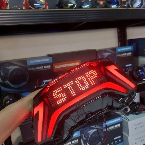 stoplamp custom pcx 160 animasi runing text