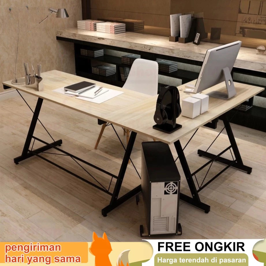 Meja L Meja Kerja L Meja Kantor Serbaguna Meja Gaming Meja PC L shaped Desk