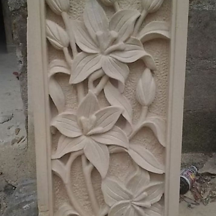 relief batu paras design bunga