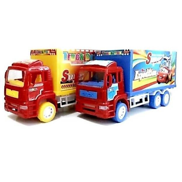 Mainan Truk Box Muatan - Truk Kontainer Sponsor Balap