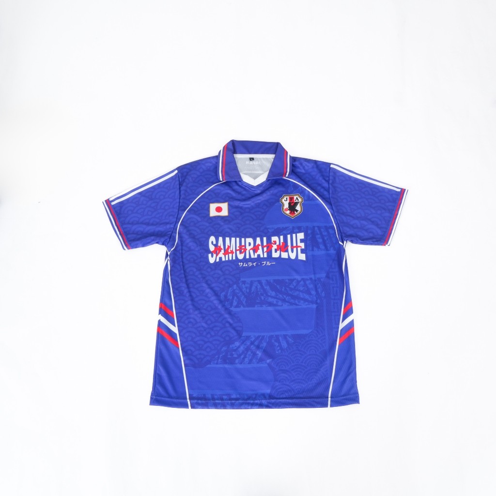 NEW JERSEY SAMURAI BLUE JAPAN  JERSEY VINTAGE  JERSEY BOLA  JERSEY CASUAL JAPAN JERSEY