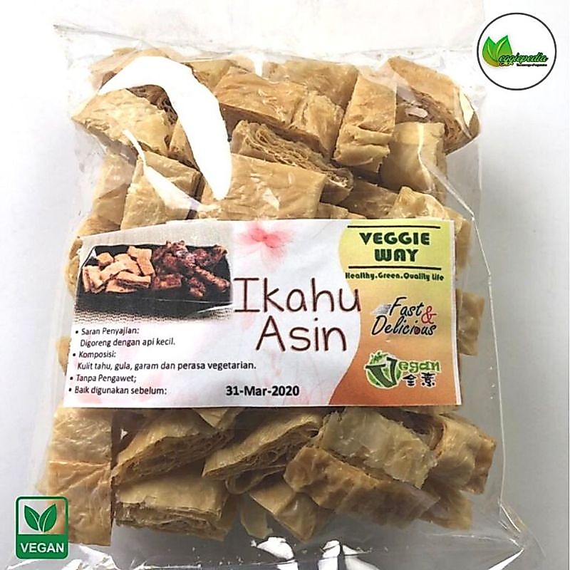 Ikahu Asin / Ikan Asin (Vegan Friendly) Kulit tahu kering yang asin LEZAT, HALAL