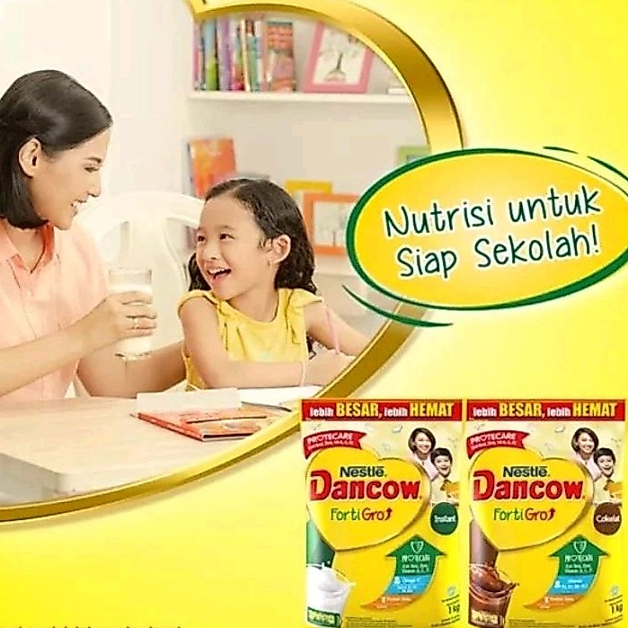 Dancow Instant Fortigro Pouch 1kg/Dancow fortigro coklat 1kg