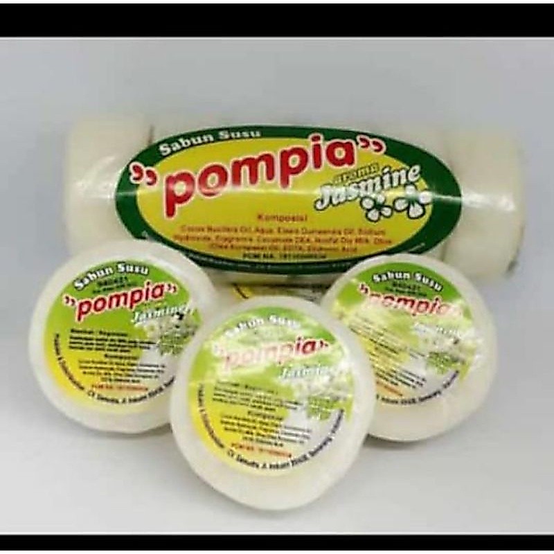 Sabun Mandi Susu Pompia jasmin greentea original 1 slop isi 6 pc pompia milk jasmine soap mencerahka