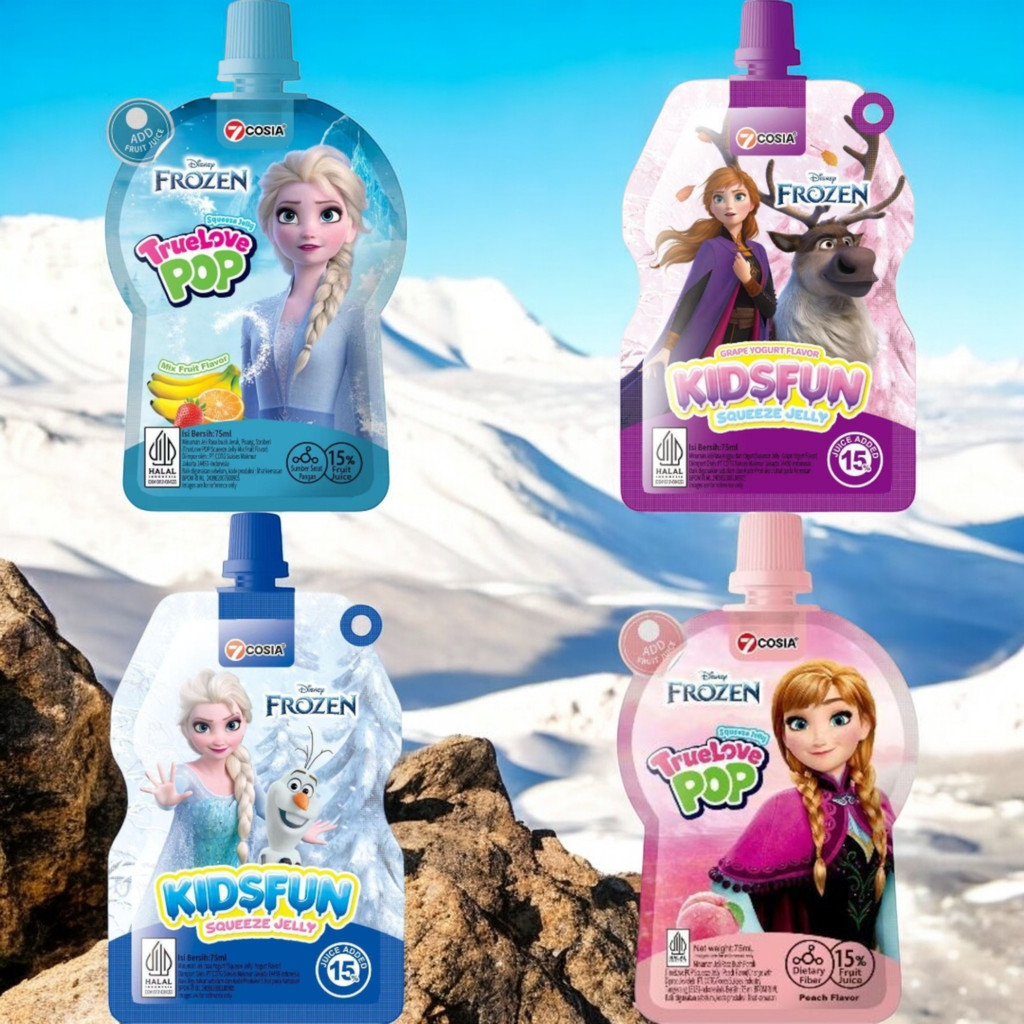 7COSIA Disney Frozen 10pcs Squeeze Jelly Mix Rasa
