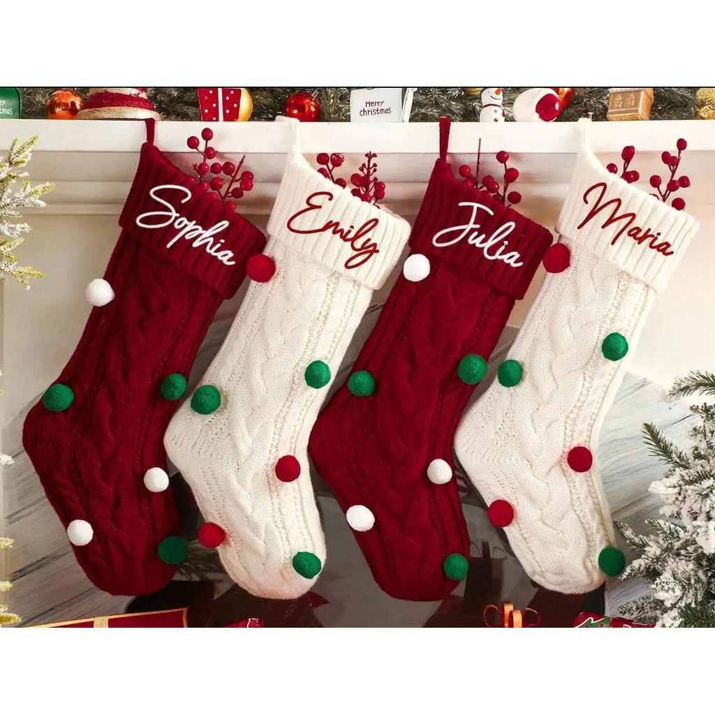 Personalized Knitted Family Stockings,2025 Embroidered ristmas Stockings, Monogram Stockings, ristma