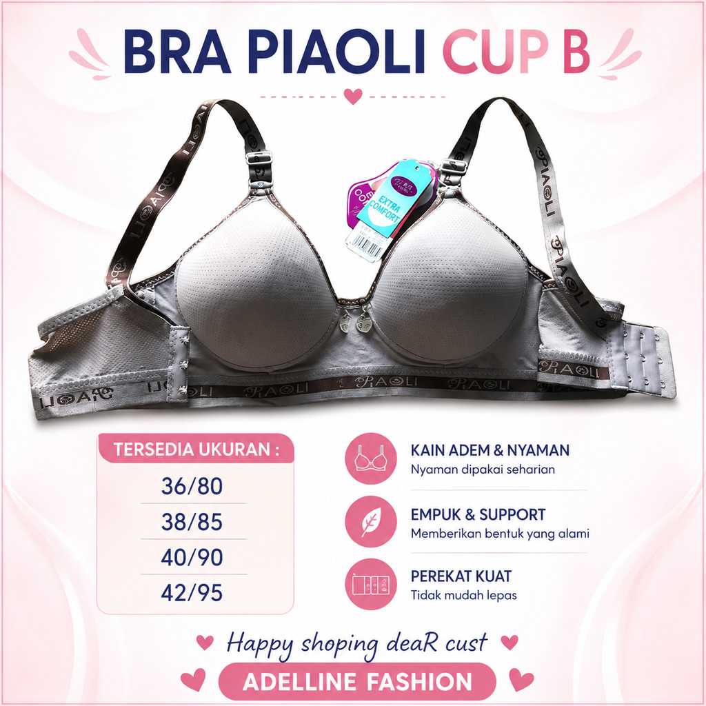 BH SPORT PIAOLI ORIGINAL 3PCS TERMURAH BRA PIAOLI SPORT BRA CUP B0101 - 2202   - 16288 NON KAWAT BUS