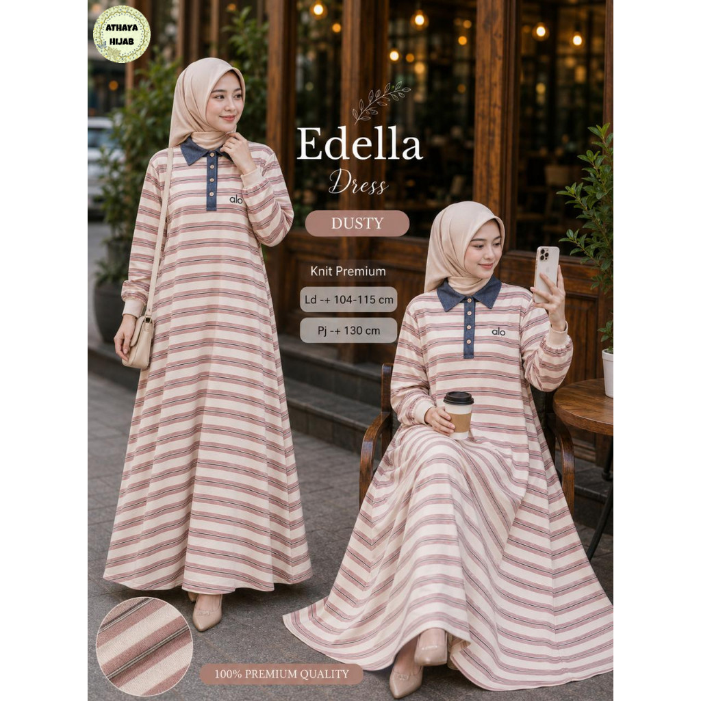1006    EDELLA DRESS ORI BRAND AtHAYA FASHION DAILY HIJAB STORE