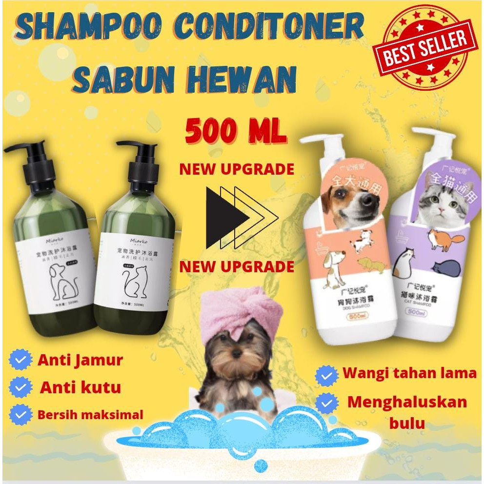 Shampoo Conditioner 2in1--Anti Jamur--Anti Kutu Khusus Anjing Kucing Wangi Harum Kualitas Terbaik - 