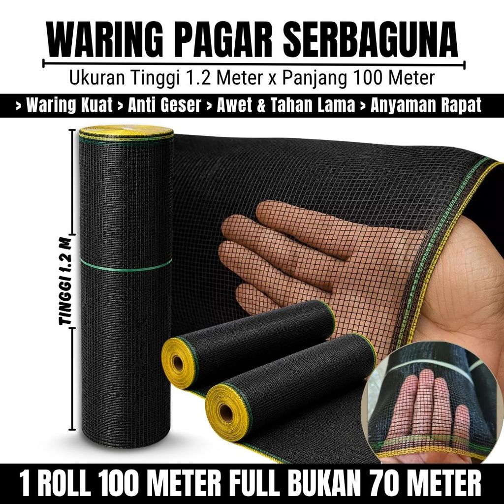Waring Pagar Ayam Murah Ukuran Panjang 100 Meter x Tinggi 1,2 Meter / Jaring Waring Panjang 100 Mete