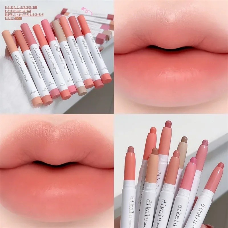 Pensil Lipstik Matte Tahan Air, Pensil Lip Liner Nude, Pewarna Bibir Matte, Lipstik Warna Pink Coral