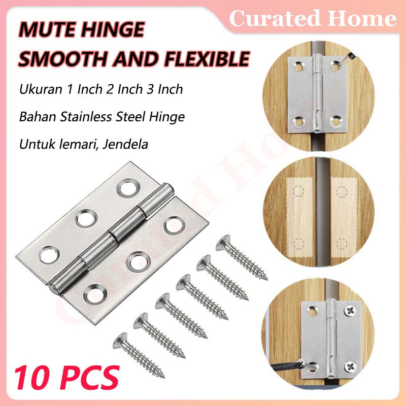 Engsel stainles tahan karat / Engsel plat tipis /Stainless Hinges / Engsel kandang lemari /Engsel Le