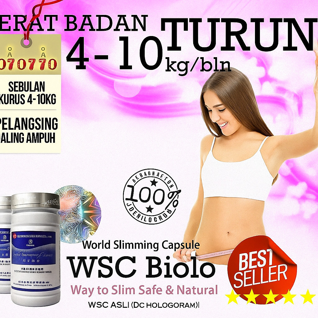 OBAT PELANGSING BADAN ALAMI W.S.C B.I.O.L.O SLIMING ASLI ORIGINAL IMPORT HASIL 100% HERBAL AMAN (PT.