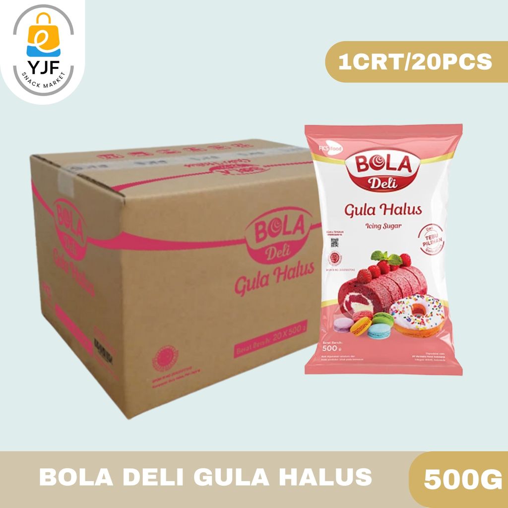 Bola Deli Tepung Gula Halus 500g-1CRT/20PCS / Icing Sugar / Tepung Gula Tebu / Tebu Berkualitas / Gu