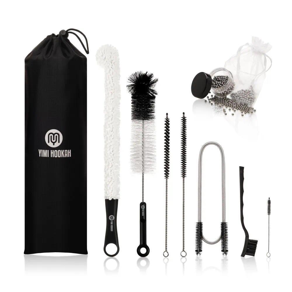 Yimi Hookah Cleaning Brush kit Flexible Drain Brush Hookah Bowl Brush Decanter Cleaning Beads Hookah