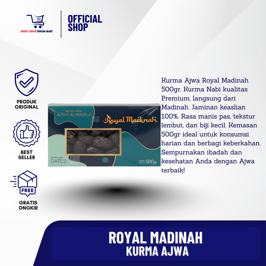 (Fiesta Murah) KURMA AJWA ROYAL MADINAH 500GR/ KURMA AJWA / KURMA NABI /KURMA ARAB