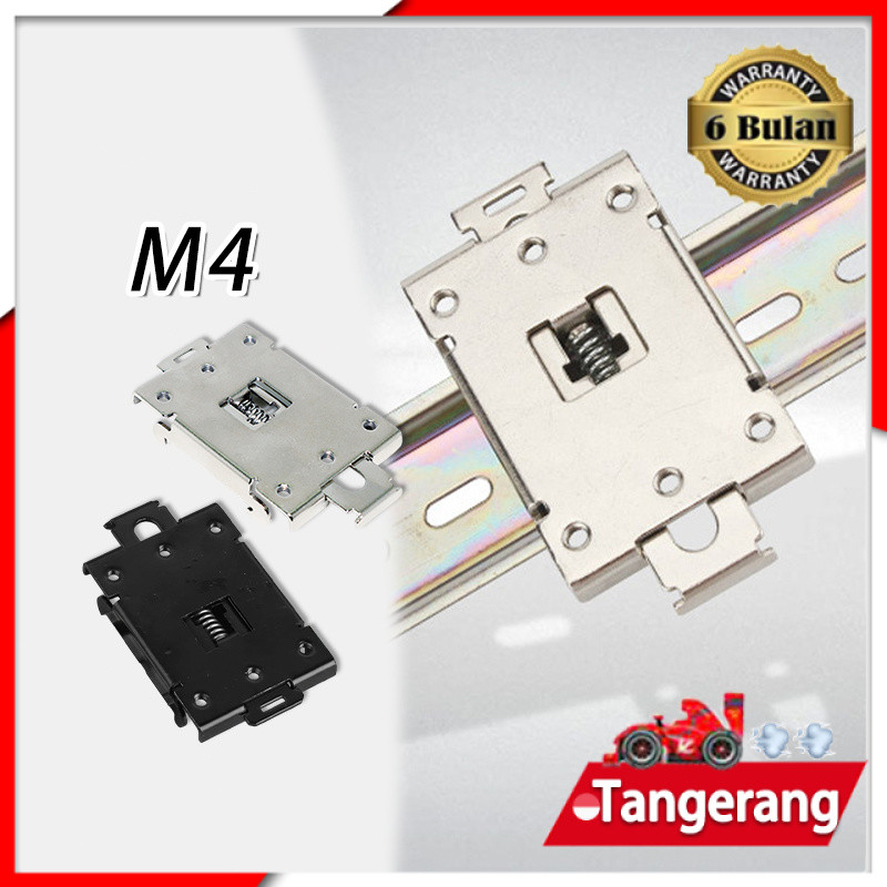 35mm DIN Rail Mounting Clamp Metal For Control Panel / Logam Guide Rail Clip