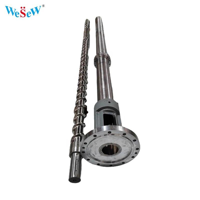 Bimetallic Single Barrel Screw for WPC Wood Plastic Profile Extrusion Line Injection Molng Screw Cus