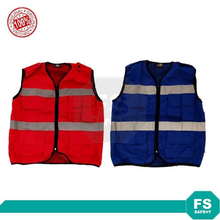 Rompi Drill Proyek Safety Vest - Biru