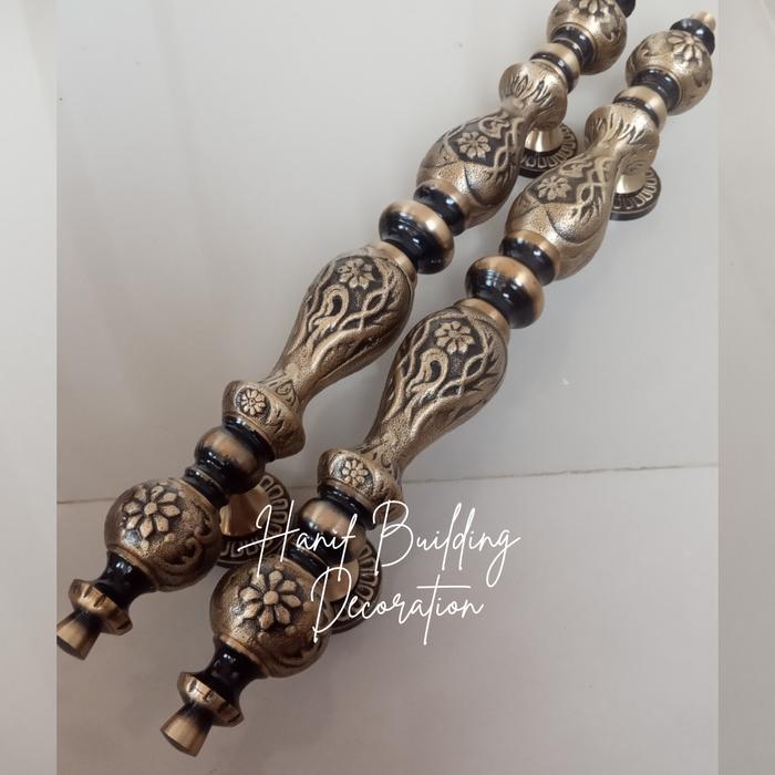 Handle Pintu Rumah Kuningan Antik 45 cm Klasik Classic Vintage Brass - Full Antik