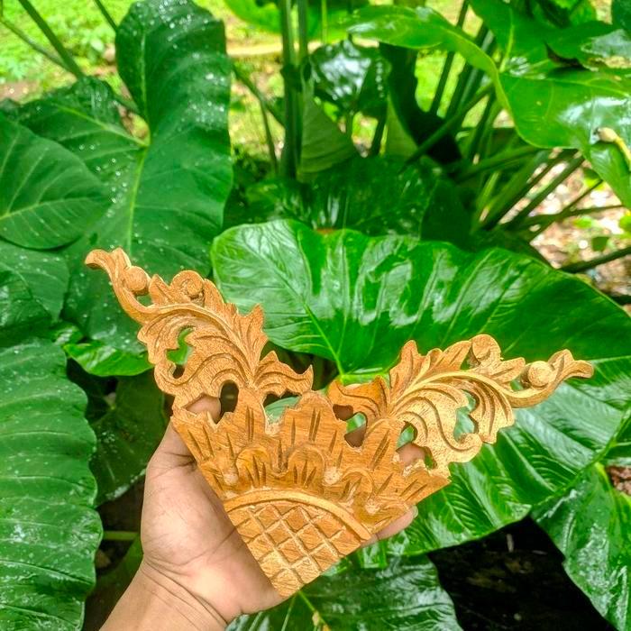 ornamen ukir tempel kayu jati/ornamen ukir gebyok - 1pcs