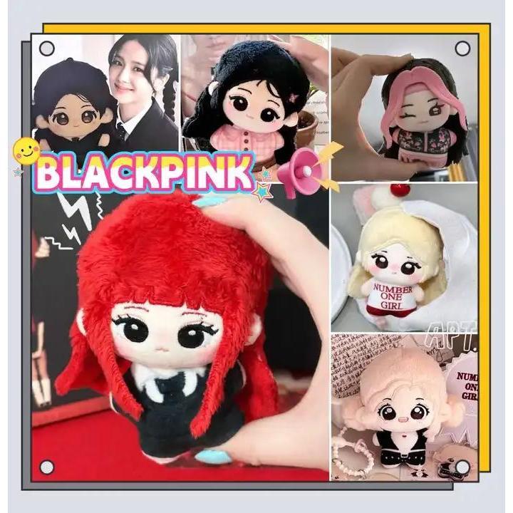 BLACKPINK 10cm Ruby Jennie JISOO ROSÉ Cartoon Plush Doll Toy Soft COS Dress-up Children Adults Colle
