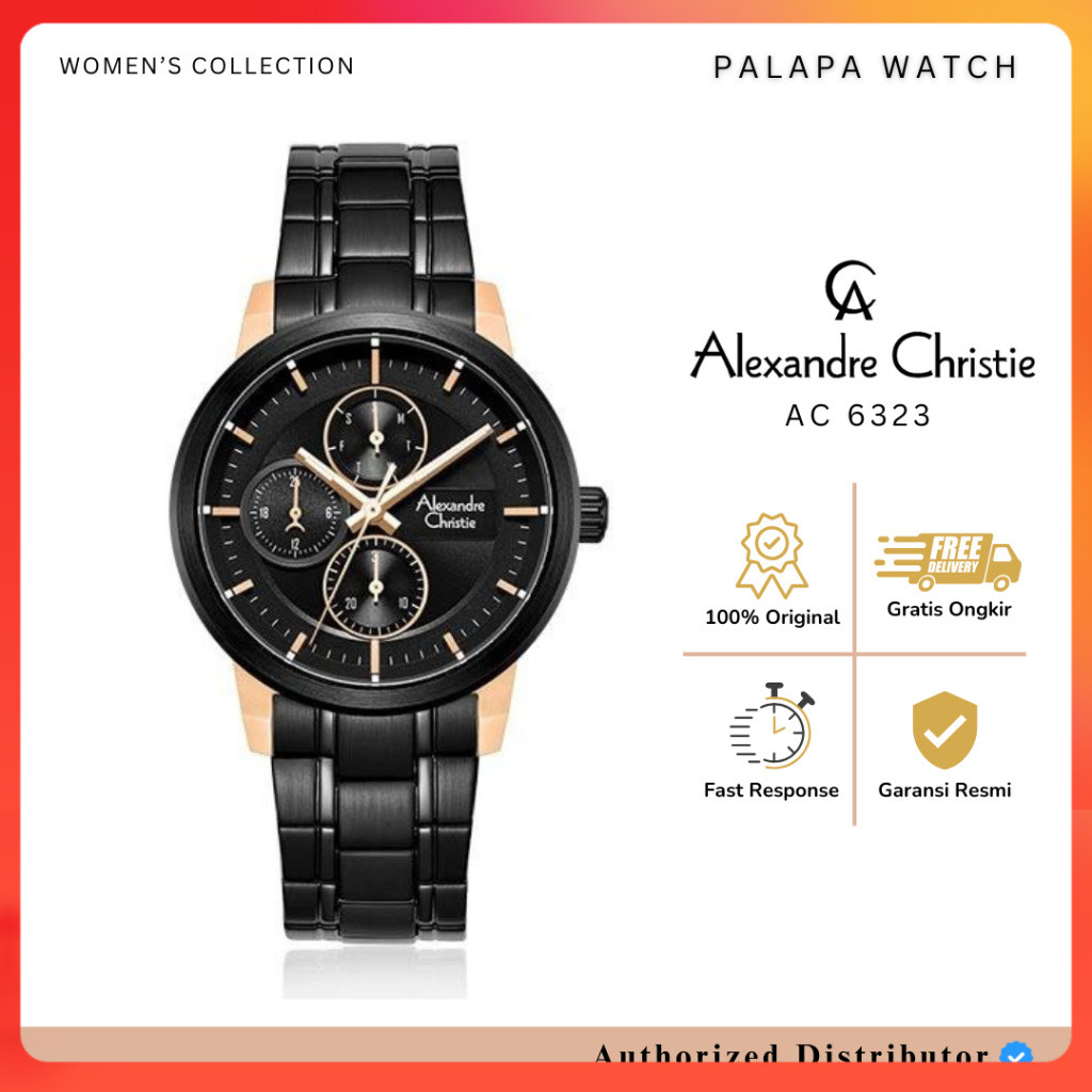 Jam Tangan Wanita Alexandre Christie AC 6323 / ac6323 / 6323 Rantai Multifungtion Original