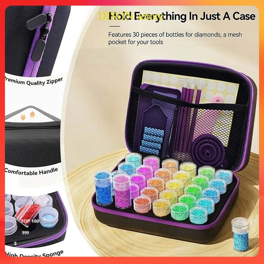 DISON 77Pcs 5D DIY Diamond Painting Set Tool Kit Alat Tray Pen Glue Accessories Alat Diamondpainting
