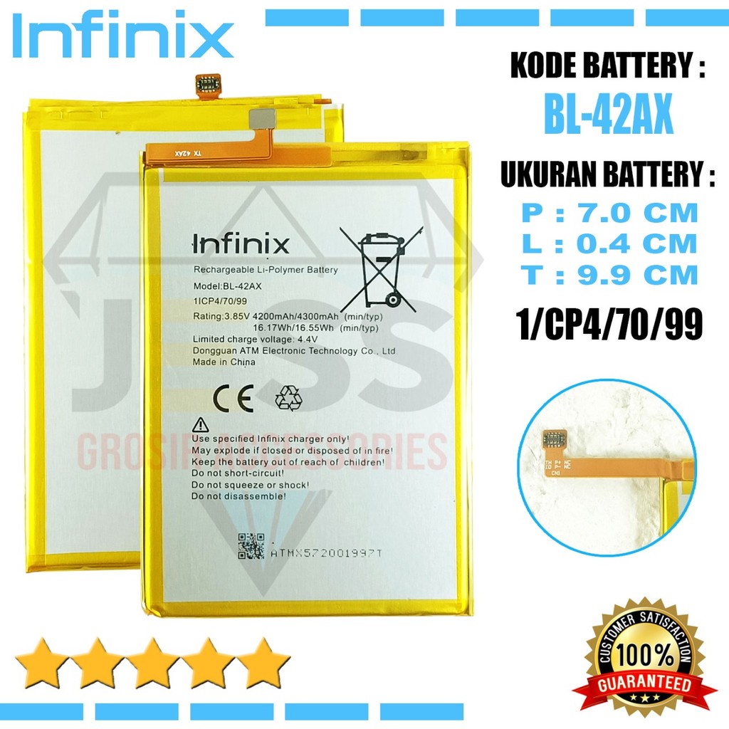 Baterai Battery  ERRLY BL-42AX BL42AX For Tipe INFINIX  Note 4 - X572 NEW Garansi 6 Bulan