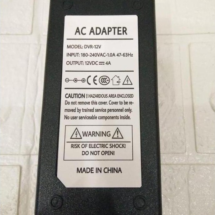 AC ADAPTER 12VDC 4A Model DVR-12V
