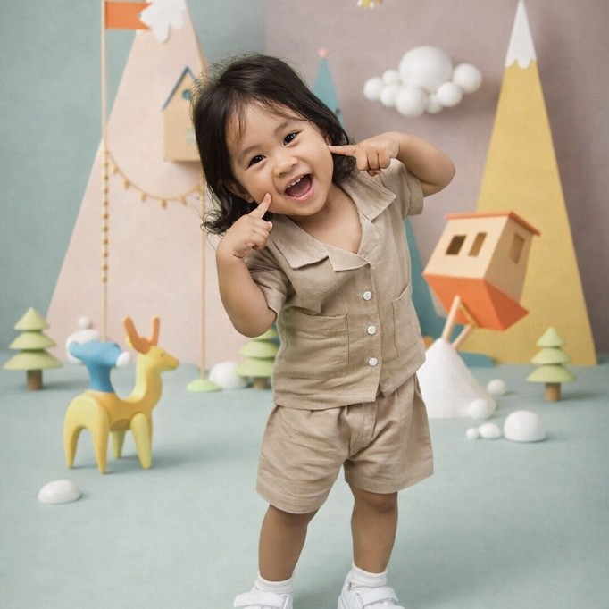 One Set Anak Laki-Laki - Zio Set - Bahan Linen