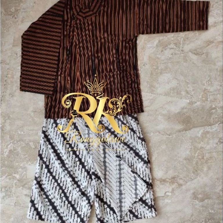Setelan Surjan Lurik Anak Bahan Katun Alusan ||Baju Tradisional ||Surjan Lurik Bahan Katun Alusan