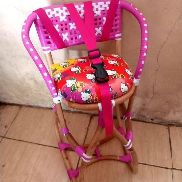 Boncenan Anak Motor Matic Polos Free Sabuk Pengaman Dudukan Rotan Motor Matic Jok Depan Motor Matic 