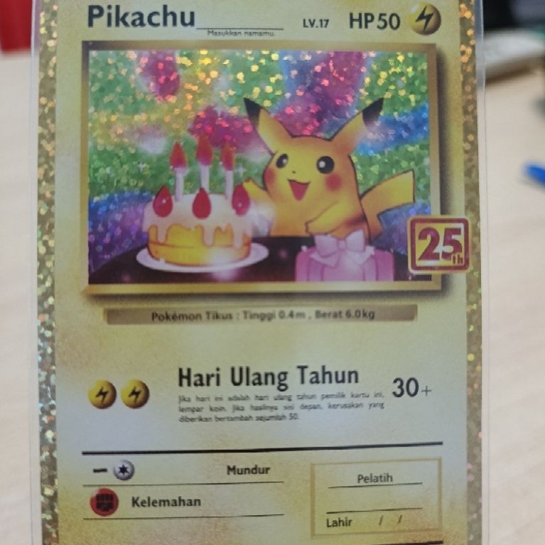 Pikachu Ulang Tahun 25th Anniversary Pokemon