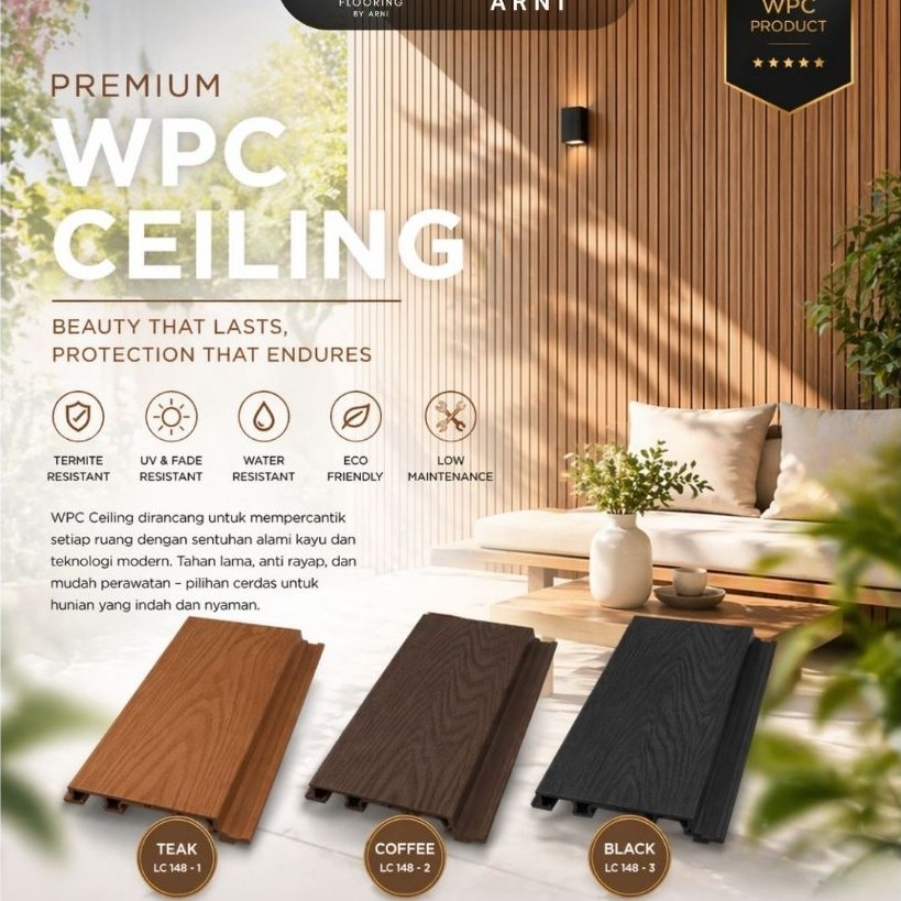 WPC CEILING LAIV SERIES | Atap Atap Rumah WPC| CEILING Plafon Motif Wood | Dekorasi Rumah |