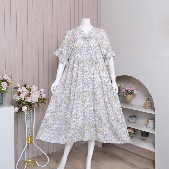 Zoraya Daster New Kimono Panjang Dress Motif Premium Remaja Bumil Terbaru Kekinian