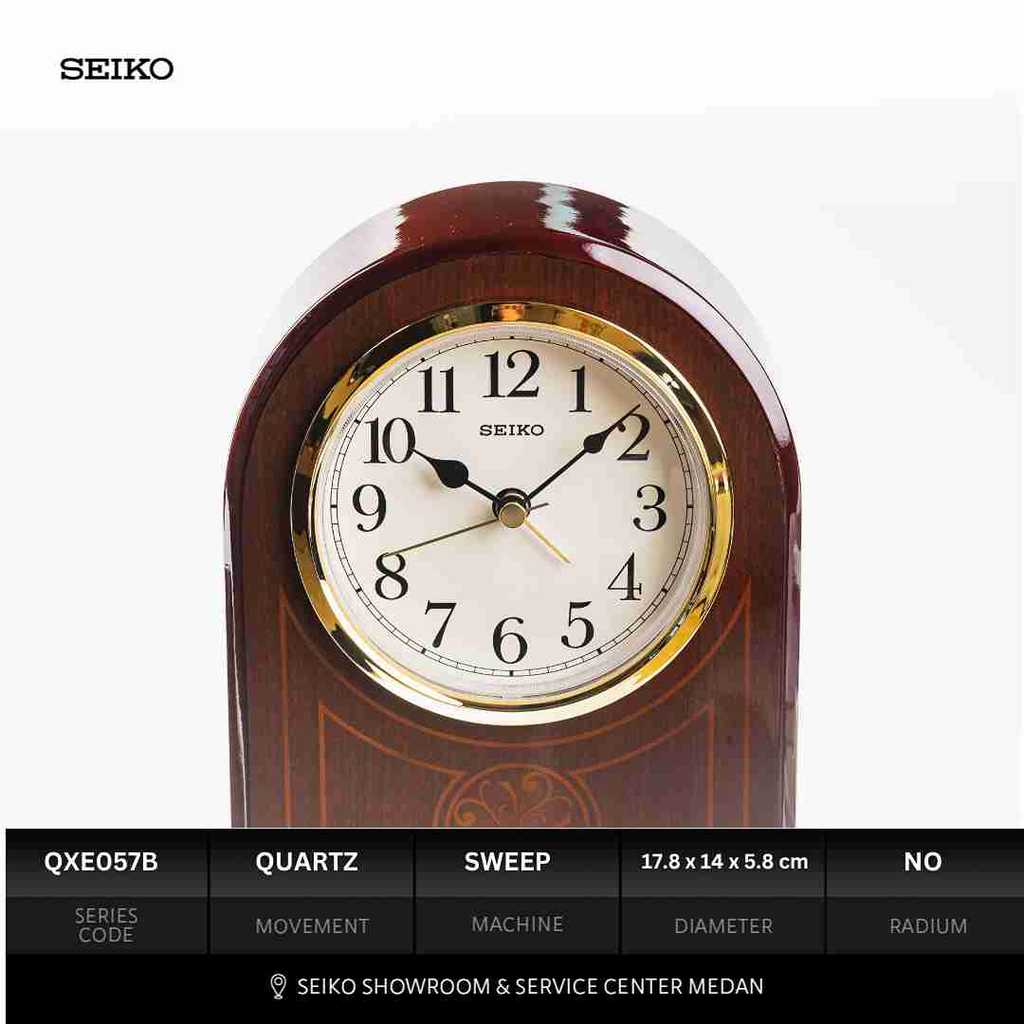 Seiko Showroom Medan - Jam Meja Wooden case Seiko QXE057B