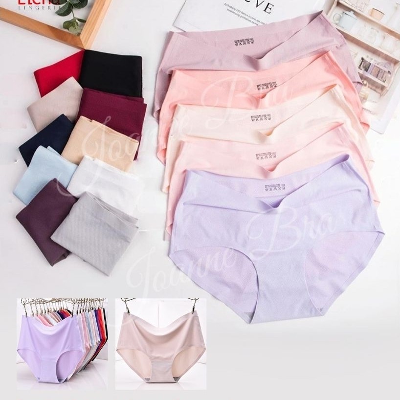 Elena Celana Dalam Wanita Seamless Reguler & Jumbo - CD Tanpa Jahitan Lembut Quick Dry Mid Low Waist