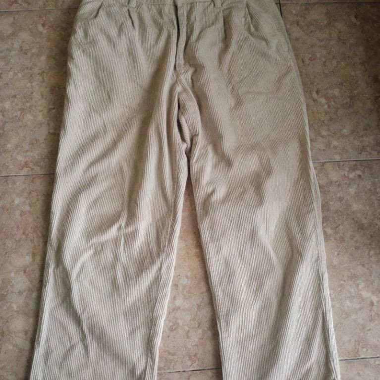CELANA CORDUROY PANJANG PRIA TERMURAH WARNA BROKEN WHITE BAHAN TEBAL SKENA VINTAGE RETRO PUTIH CREAM