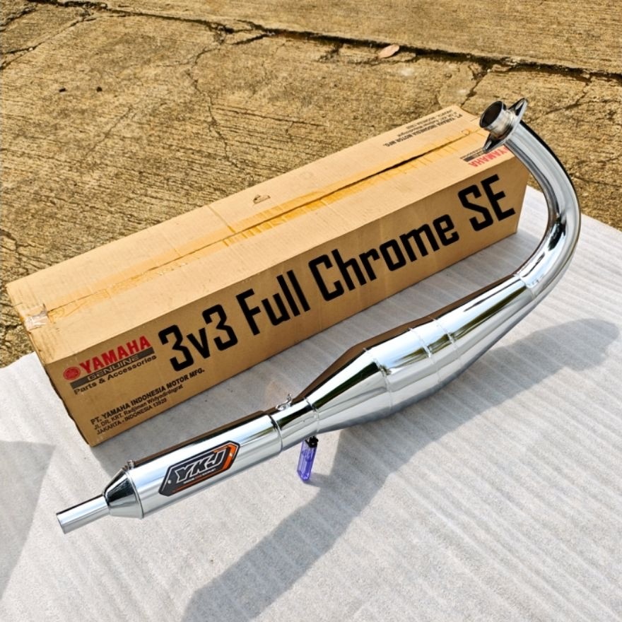 Knalpot Kolong 3v3 RX KiNG YKJ 3v3 Full Chrome SE [Special Edition] Super Garing Padet NgebazZ Atas 