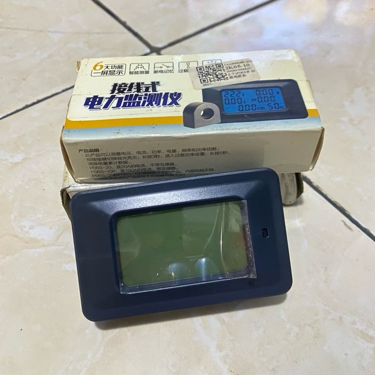 Watt KWH Meter Power Monitor Daya Digital Multifungsi 20A Wattmeter Voltmeter Ammeter