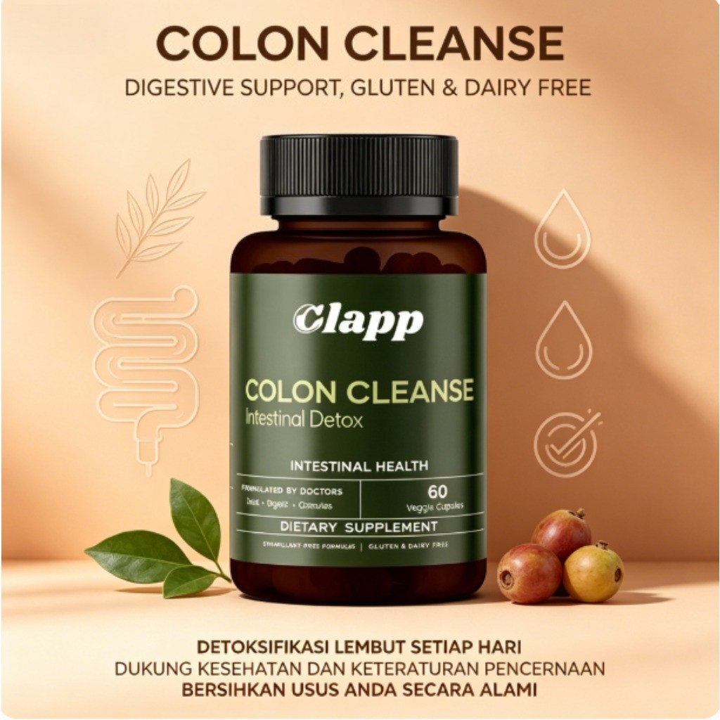 Clapp Colon Cleanse dengan Triphala Aloe Ferox Senna Psyllium Husk Adas Mendukung Keteraturan Pencer