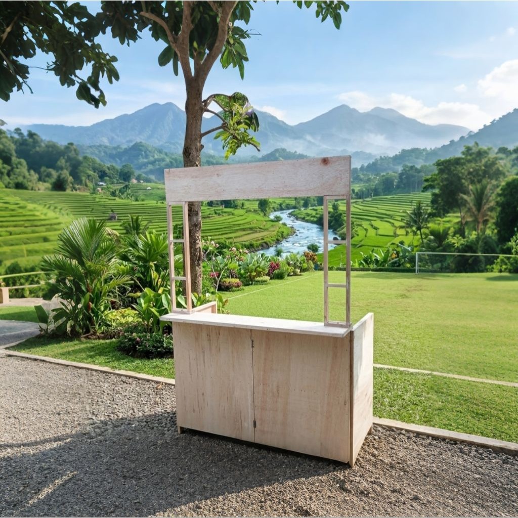 Booth Portable kayu/ jumbo /gerobak lipat/ meja lipat polos