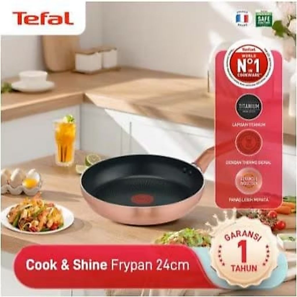 TEFAL WOK PAN 24CM COOK N SHINE - TEFAL WAJAN ANTI LENGKET