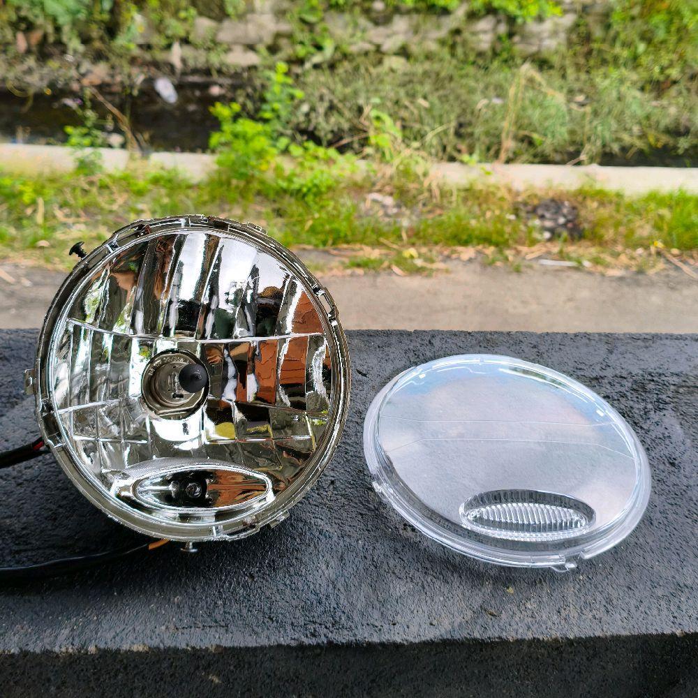 REFLEKTOR SET MIKA LAMPU DEPAN RXKING BULAT VIXION OLD SCORPIO 7INCH