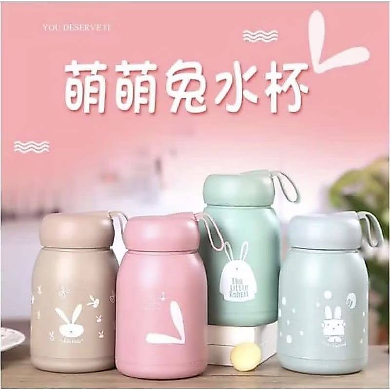 BOTOL MINUM ANAK KELINCI 320ml / TUMBLER RABBIT SOUVENIR MURAH / BOTOL MINUM KACA RABBIT LUCU souven