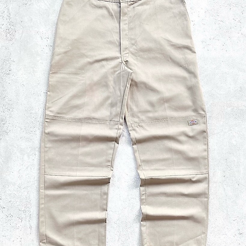 DICKIES DOUBLE KNEE DOUBLE PATCH KHAKIS